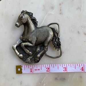 Horse belt buckle bergomont brass works